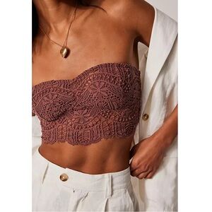 Free People Lace Bandeau in Mauve
